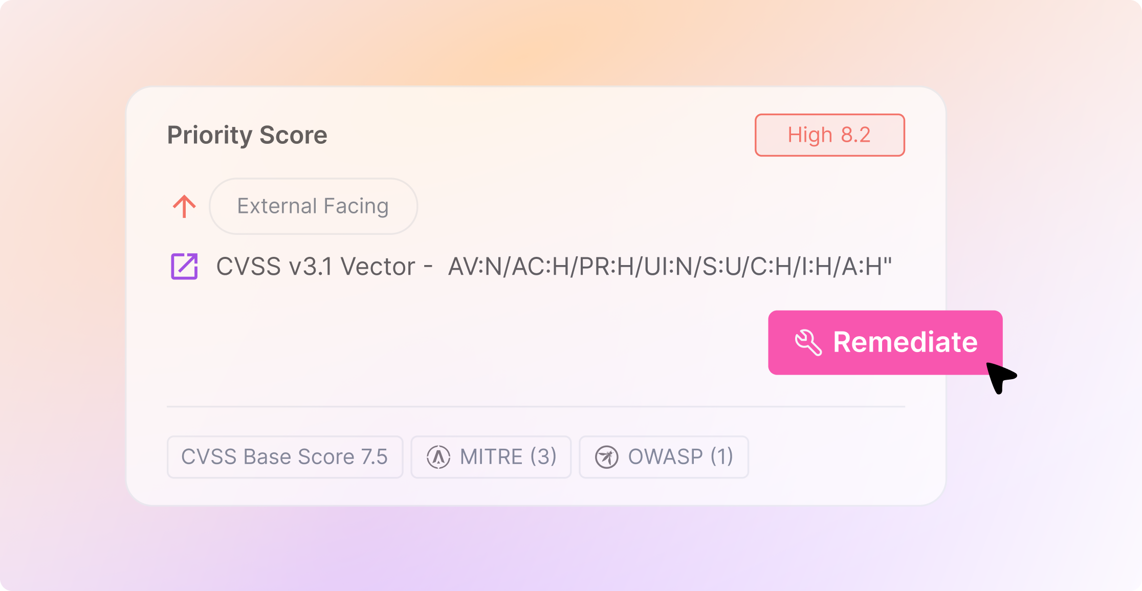 Kanopy one-click fix UI — remediation sent directly to the no-code builder